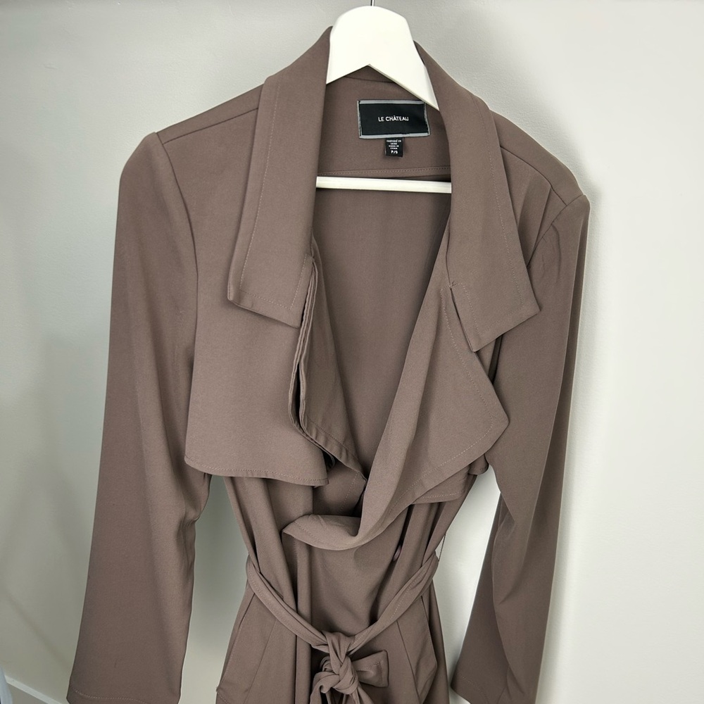 La Chateau Mauve Duster Coat, Size Small – Lightweight Longline Jacket